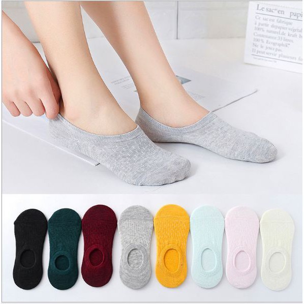 T&amp;Y Kaos Kaki Pendek Di Bawah Semata Kaki Wanita / Kaos Kaki Flatshoes Polos Tebal