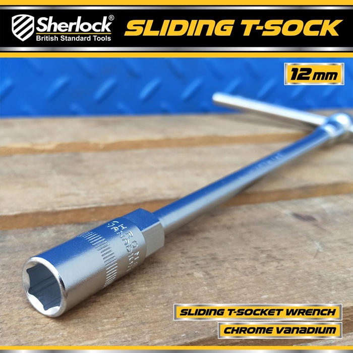 Kunci T - Type Socket 12 mm Sherlock Kunci Sok/Sock T (Gagang Slide/Geser)