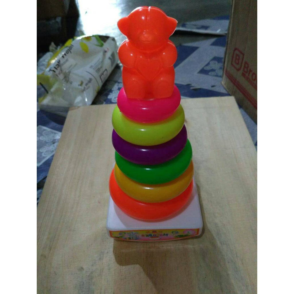 Mainan Edukasi Menara Ring Donat Susun 6pcs