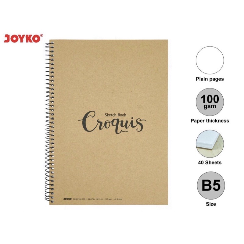 

JOYKO SKETCH BOOK CROQUIS B5, 40 Lembar; 100gsm