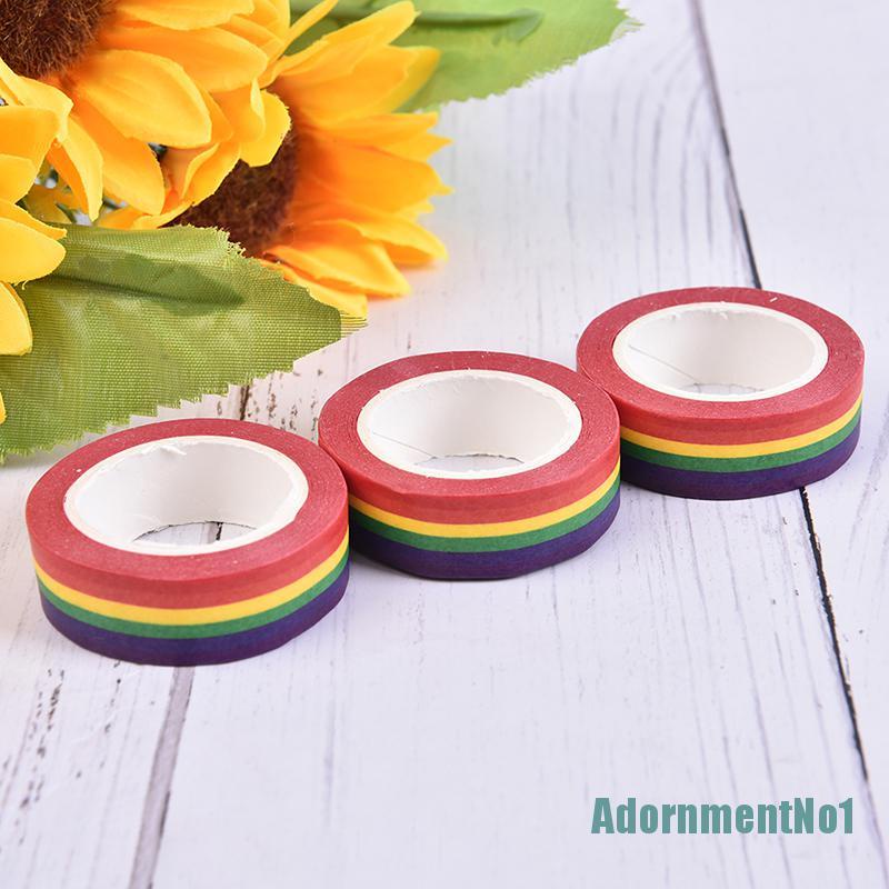 (AdornmentNo1) 10m / Roll Tape / Selotip Warna Pelangi Untuk Dekorasi Album Foto / Scrapbook