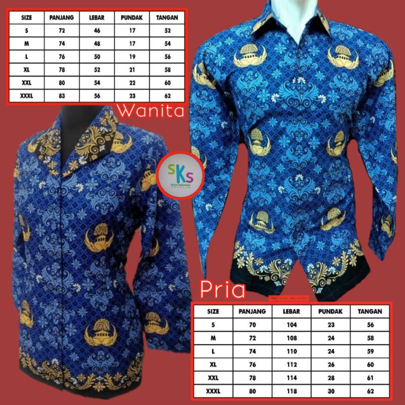 Jual Baju Seragam Korpri Wanita Pria Motif Baru 2022 Bahan Katun C40s