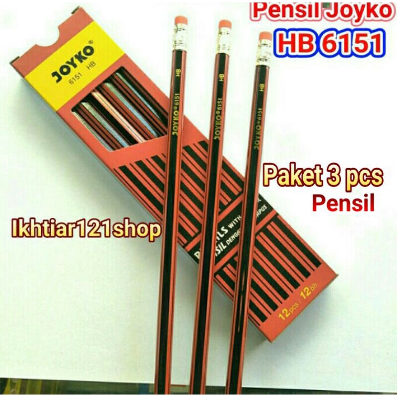 

Paket 3 Pcs Pensil HB Joyko HB-6151 Berkualitas Bagus