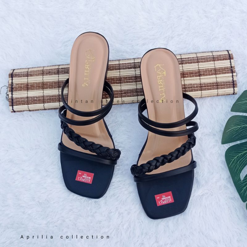 Sandal hak tahu tali kepang wanita remaja kekinian bisa cod/sendal selop kepang wanita terbaru hak 3cm/sandal heels pesta wanita terbaru