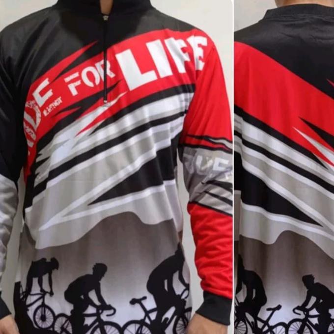 Baju Jersey Sepeda Downhil Merah Putih Xixisantii34