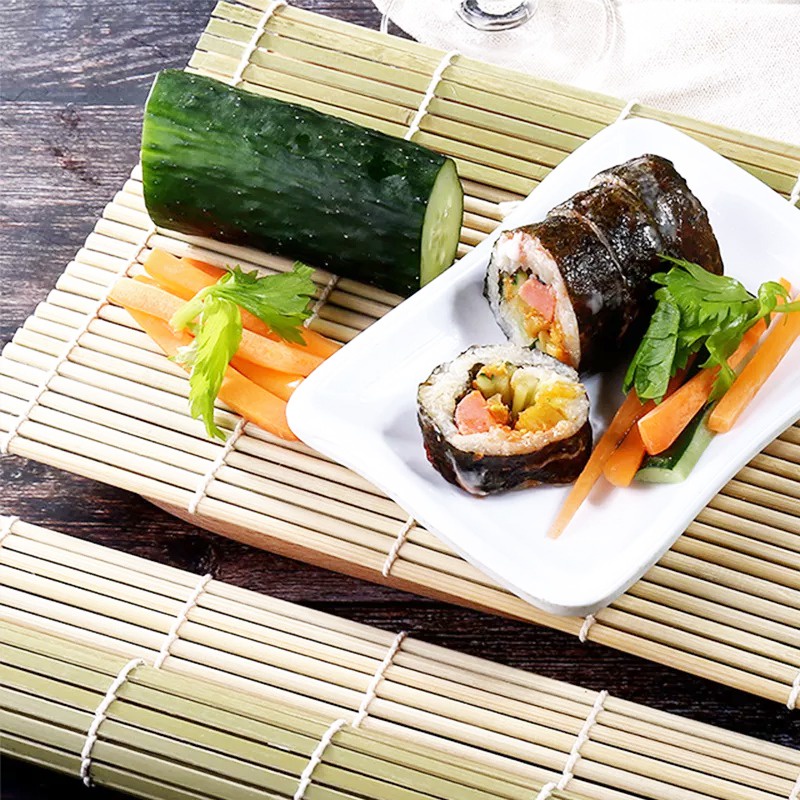 Cetakan Sushi Roll Mat Alat Pembuat Sushi Bambu Bamboo Rolling Mat Kimbab Penggulung Nasi Kepal Nori Onigiri Sushi Rice Mold Bento Maker ROLLER Tikar Bambu Alas Gulung Sushi