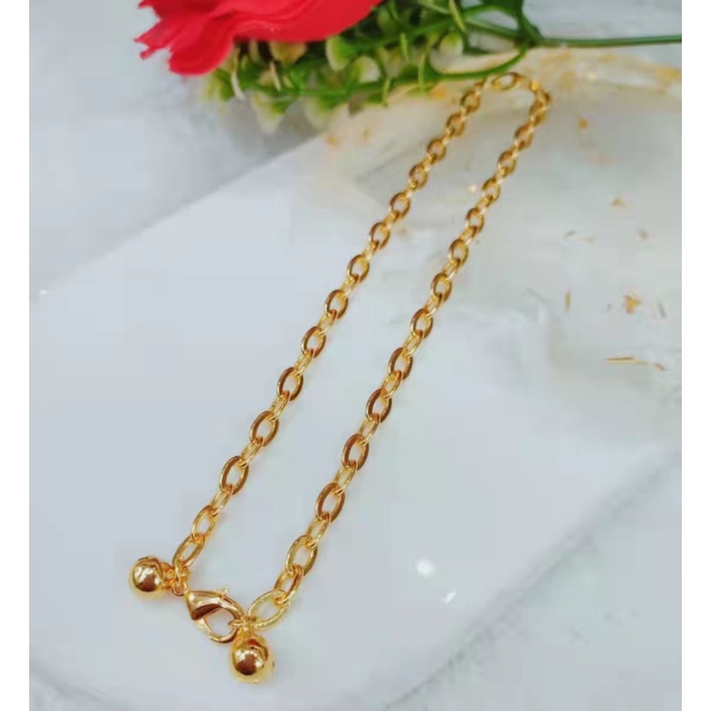 Set Perhiasan Xuping Kalung/Gelang Tangan/Gelang Kali Lapis Emas 18k