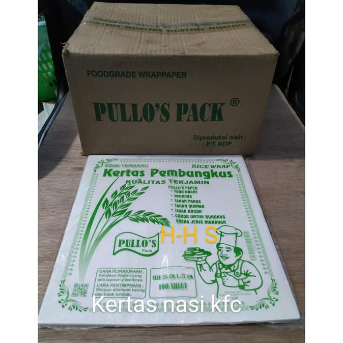 

BERAS- KERTAS PEMBUNGKUS NASI KFC - PULOS ECER 100P -UNGGULAN.