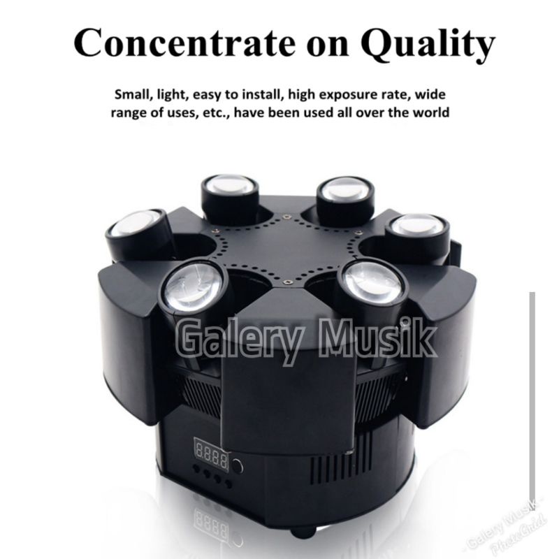Moving head Beam 6x10watt fullcolor LED BEAM MOVING HEAD LIGHTING SPIDER sesuai iklan dan video