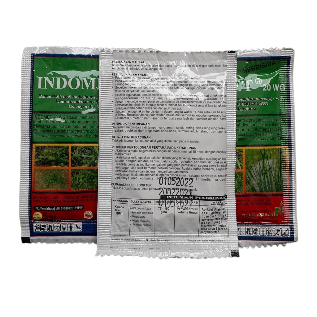 Herbisida Indomet 20 WG 5 Gram metil metsulfuron (metsulfuron-methyl) : 20 % Metafuron Penta Furon