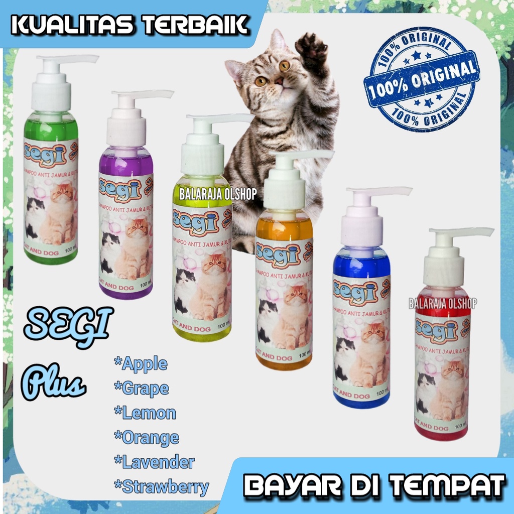 SAMPO KUCING ANJING ANTI KUTU JAMUR SHAMPOO SEGI PLUS 100ML AROMA APEL