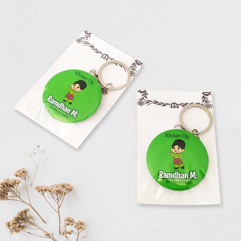 Souvenir Gantungan Kunci 44mm Custom / Souvenir Khitanan / Souvenir Khitanan Custom