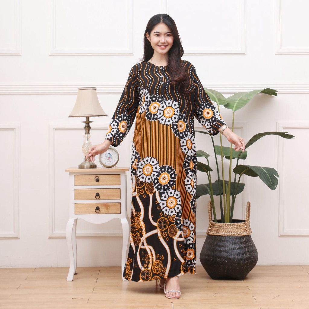 Longdres Batik VALERIE Daster busui  Baju batik  Baju tidur  Dress batik