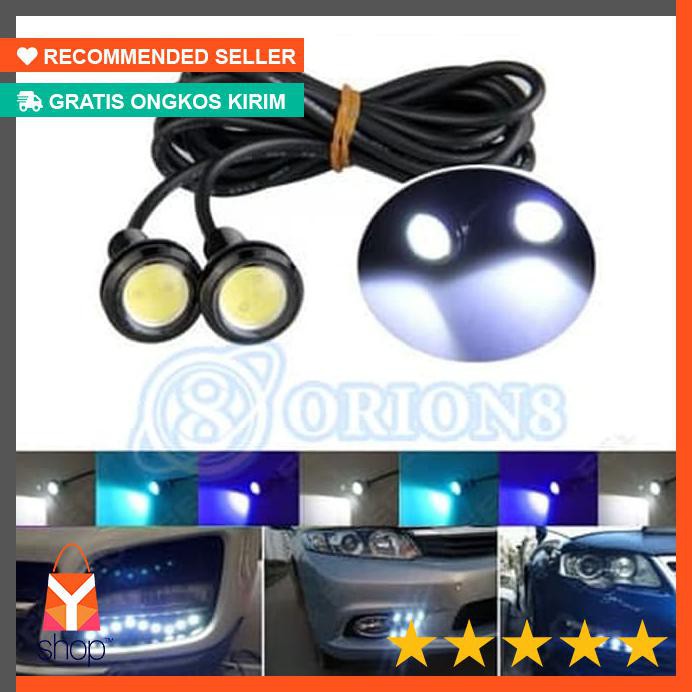 TERPOPULER  Putih Biru Iceblue, Eagle Eye 23mm, Mata Elang Besar, DRL LED - Putih