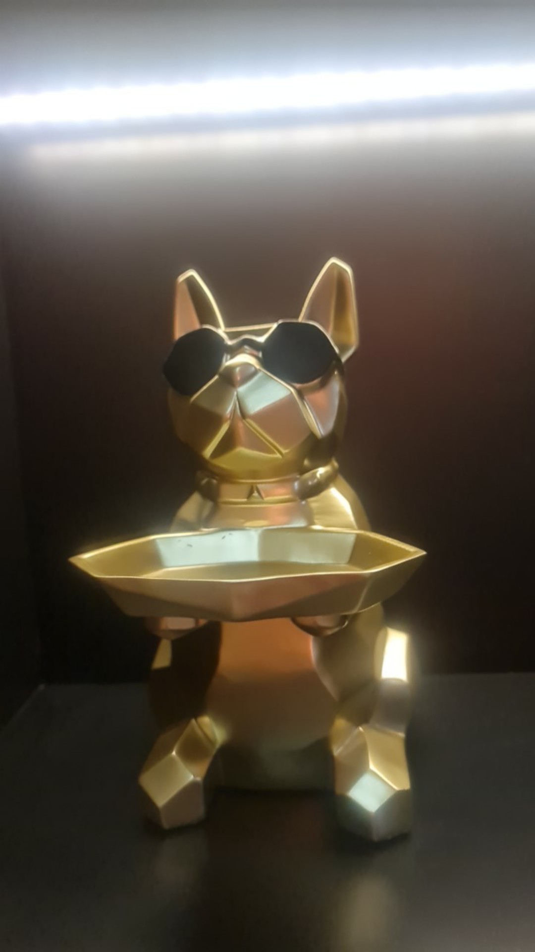 Luxury Pajangan Keramik Nordic Resin French Bulldog Storage Decoration Dog Statue Tray Tempat Tissue