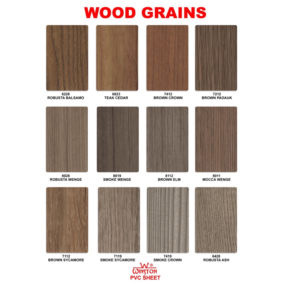 Decosheet PVC Sheet WINSTON Serat Kayu Cambium Woods Grains Decorative