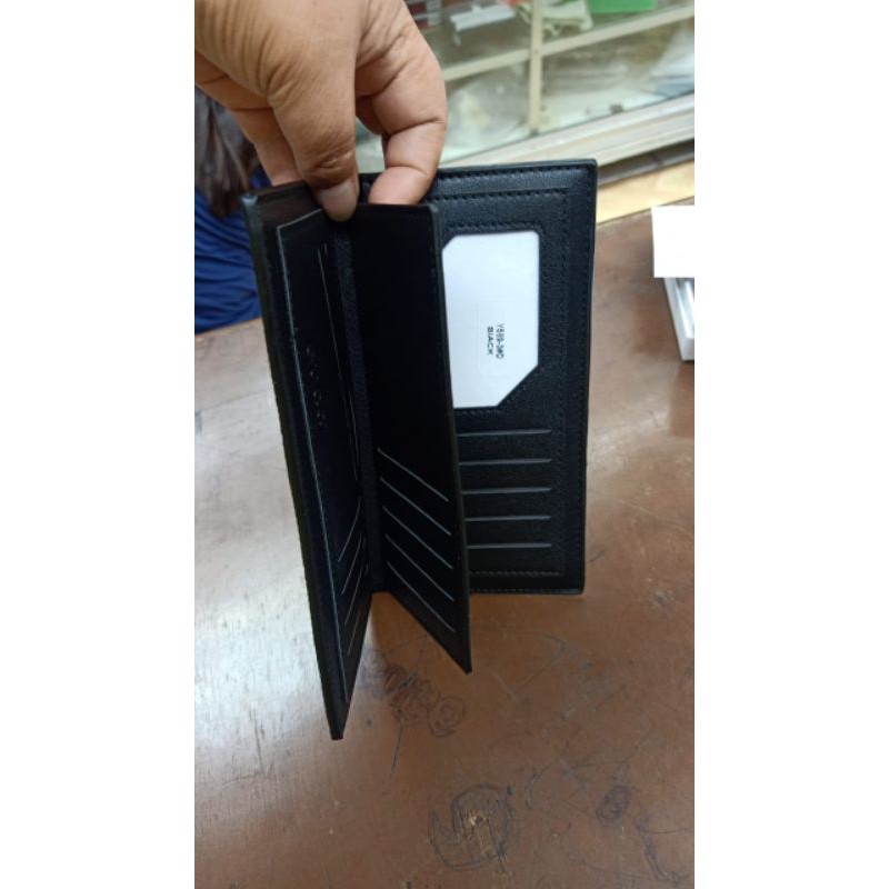 DOMPET LIPAT PANJANG HITAM EMBOS /free box