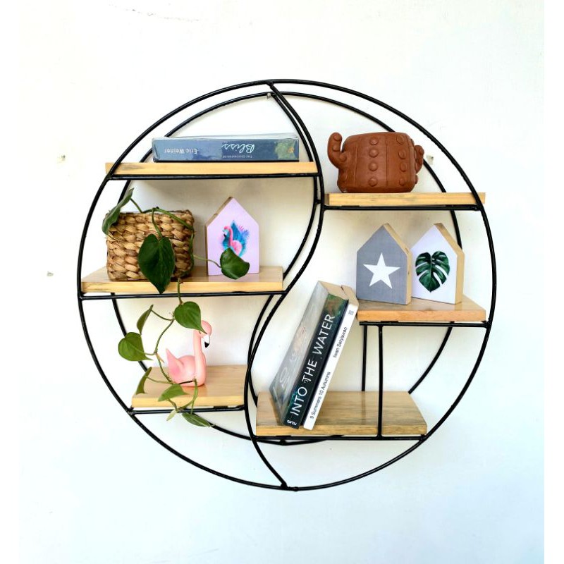 Ambalan | Rak Dinding Yin Yang Black