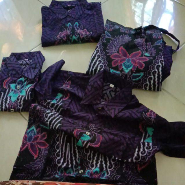 Baju Batik Couple Keluarga Motif Pager Bumi Magenta Seragam Gamis Busui Terbaru
