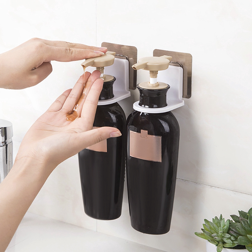 Rak Gantungan Dinding Pengait Botol Dispenser Sabun Gel Shampoo Untuk Kamar Mandi/Dapur