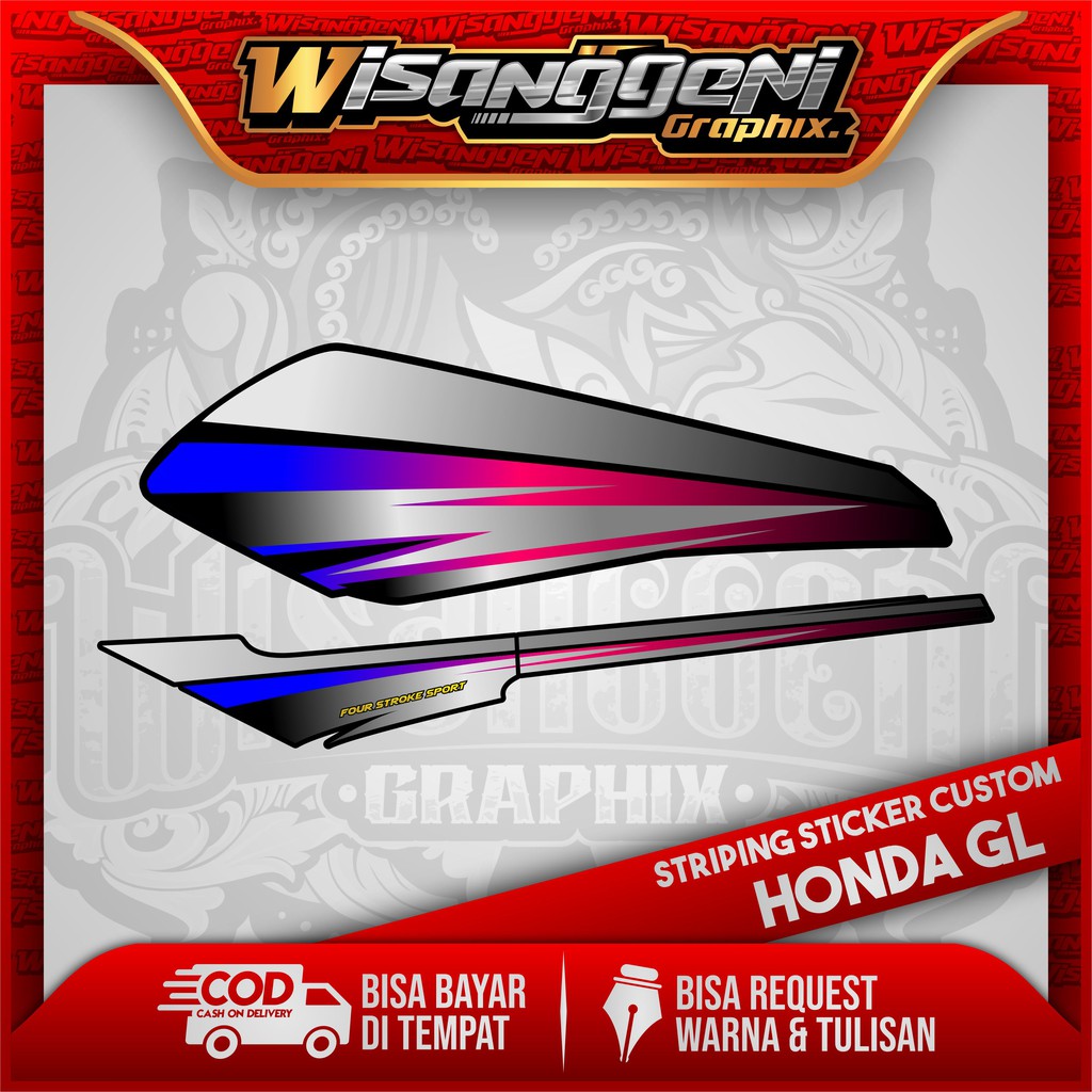 STRIPING STICKER DECAL HONDA GL MAX/GL PRO CUSTOM 6