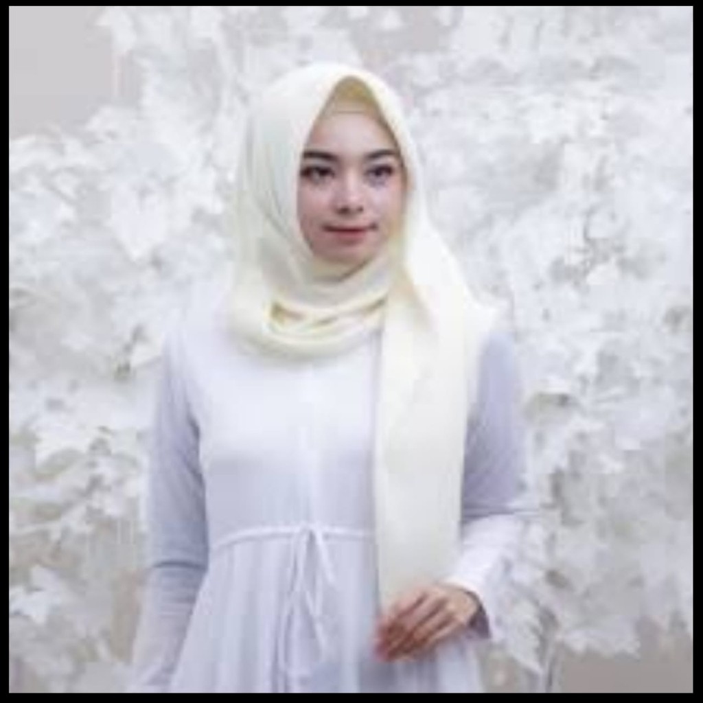 WAJIB PUNYA JILBAB SAUDIA RAWIS SEGI EMPAT MURAH /HIJAB SAUDIA RAWIS / KERUDUNG SAUDIA RAWIS TERBARU-broken white