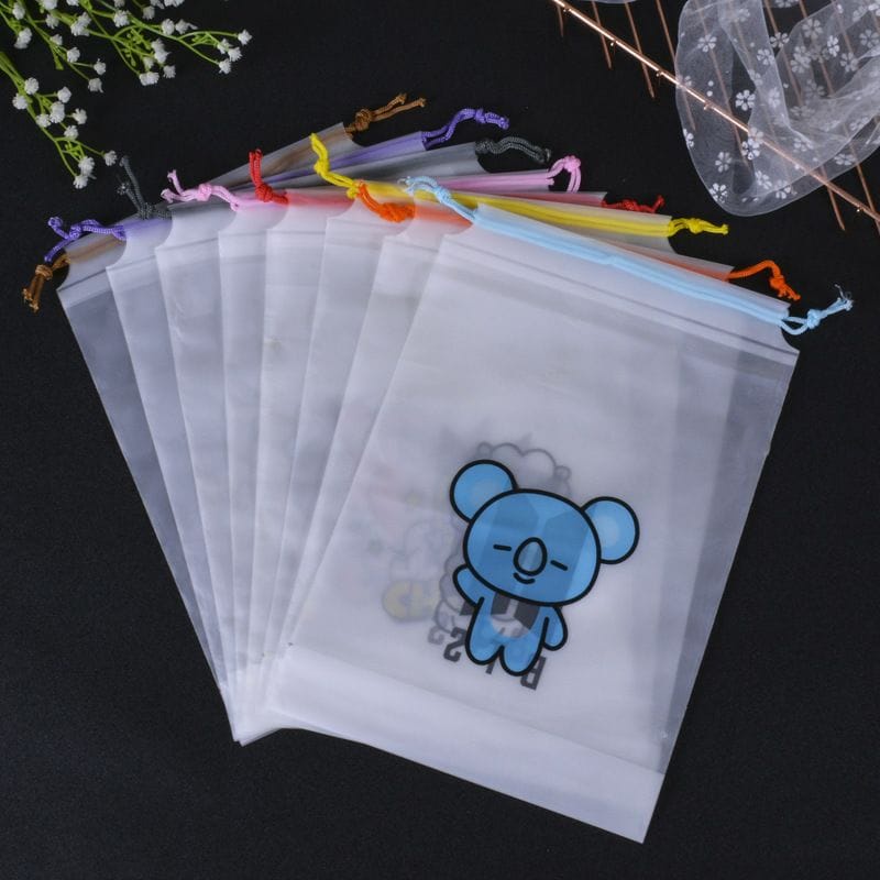 Tas Kosmetik TRANSPARAN KARAKTER LINE BTS / Pouch Travel Organizer