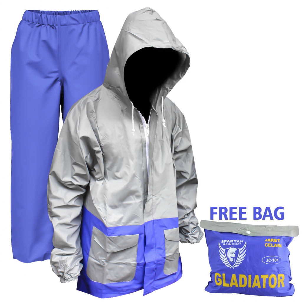 Jas Hujan Setelan Jaket Celana  Raincoat Bahan PVC Good JC 101