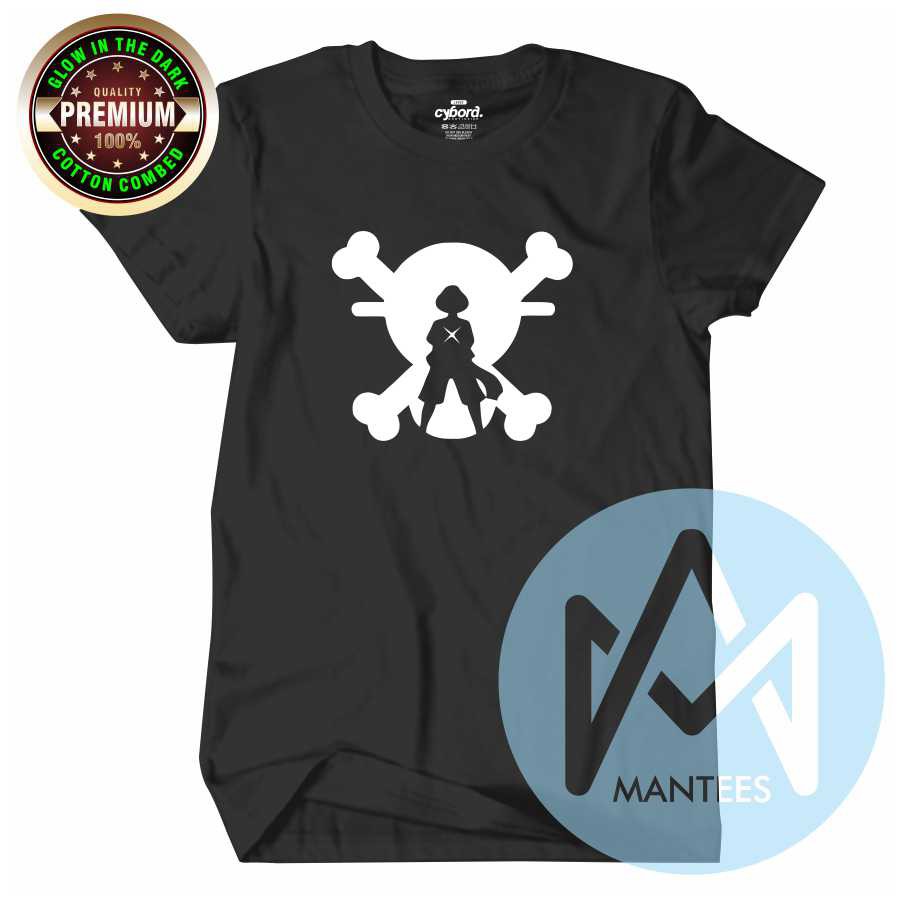 Kaos Animasi One piece Logo /Glow In The Dark Premium
