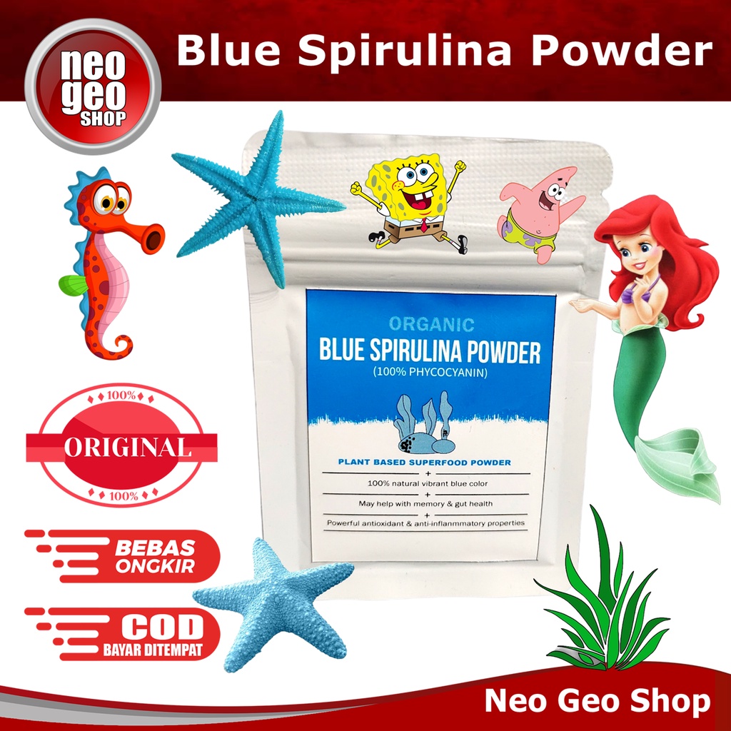 Blue Spirulina 5gr 5 gr Fish pigmen biru pewarna vitamin ikan cichlid louhan