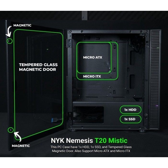 NYK Nemesis PC Case Gaming T10 T20 T30 T50 Mistic PC Casing