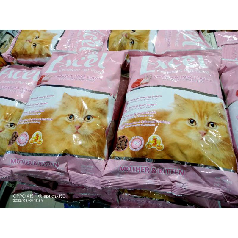 Makanan Kucing Excel mother&amp;kitten 500gr makan kucing untuk dewasa dan kitten