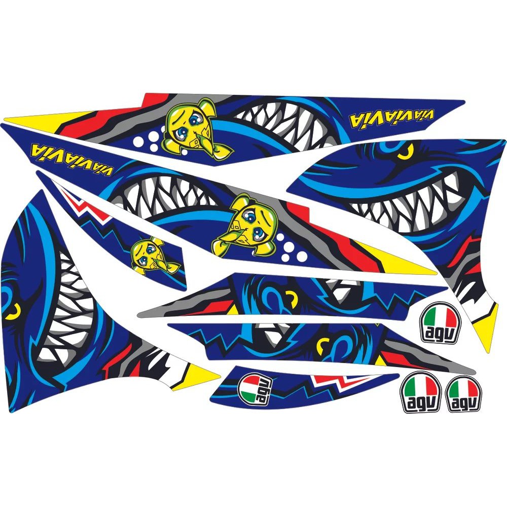 STRIPING JUPITER MX NEW 135 HIU SHARK BIRU