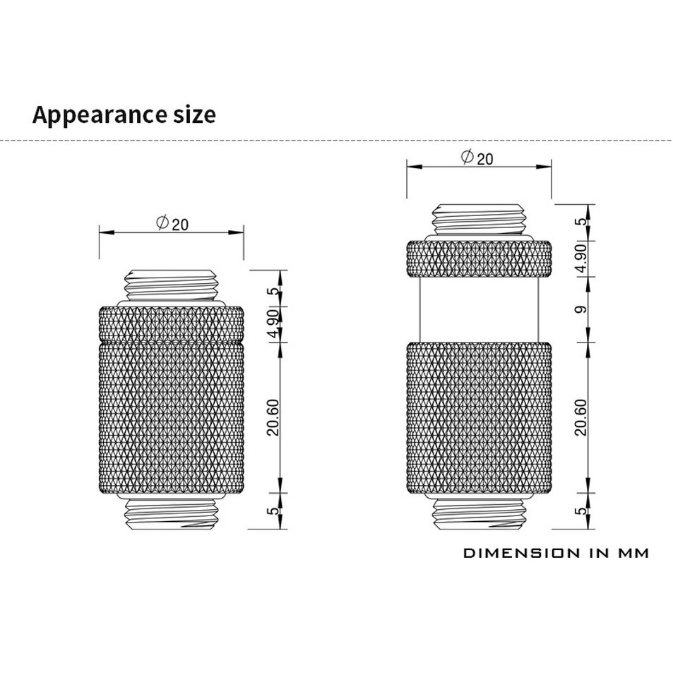 BARROW THDJ25-V1 Minor Adjustment Set - 25mm M-M White