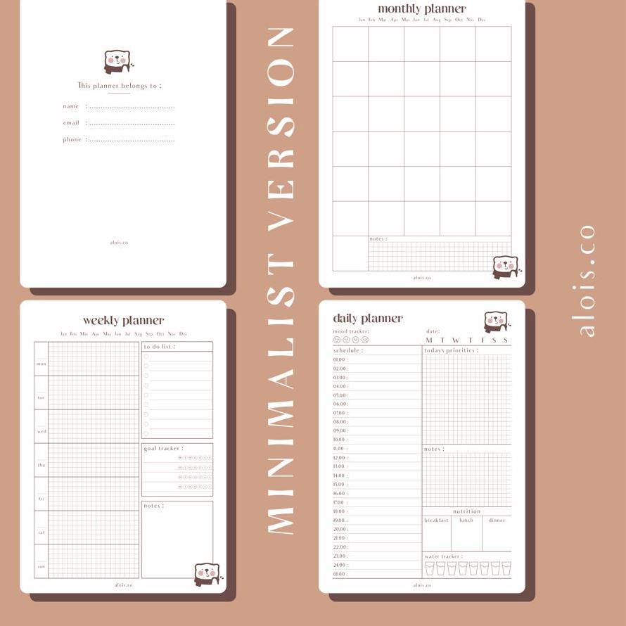 

DAILY PLANNER FOR 1 MONTH BONUS MONTHLY & WEEKLY PLAN / AGENDA HARIAN / UNDATED PLANNER 팝