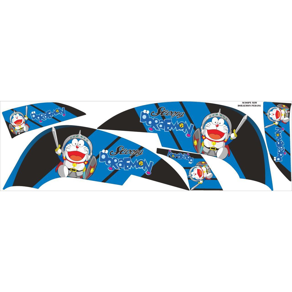 striping stiker decal scoopy fi new doraemon perang