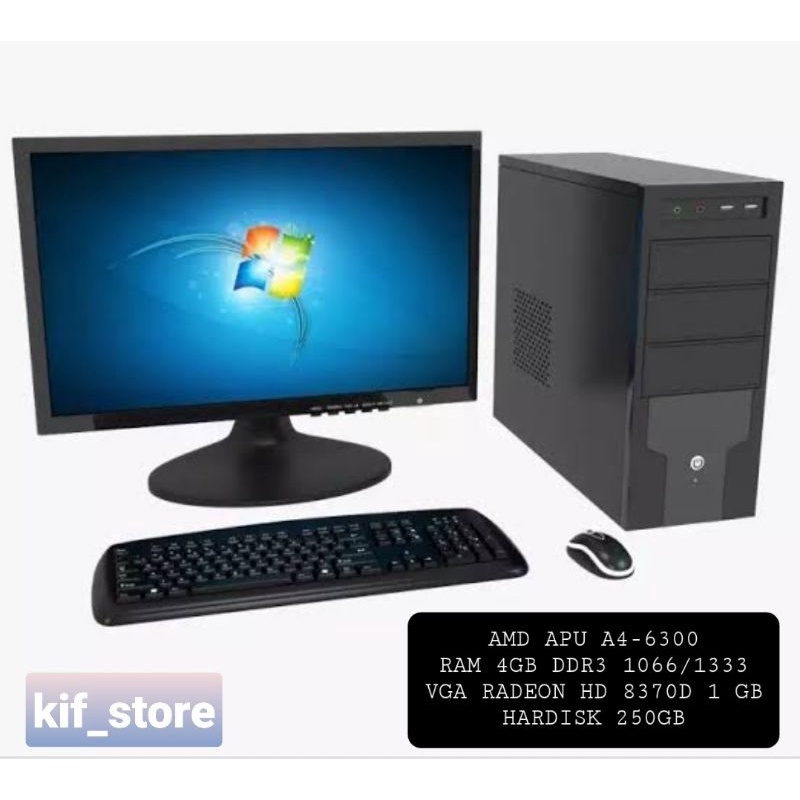 Paket komputer lengkap PC AMD APU A4 6300 PC Gaming