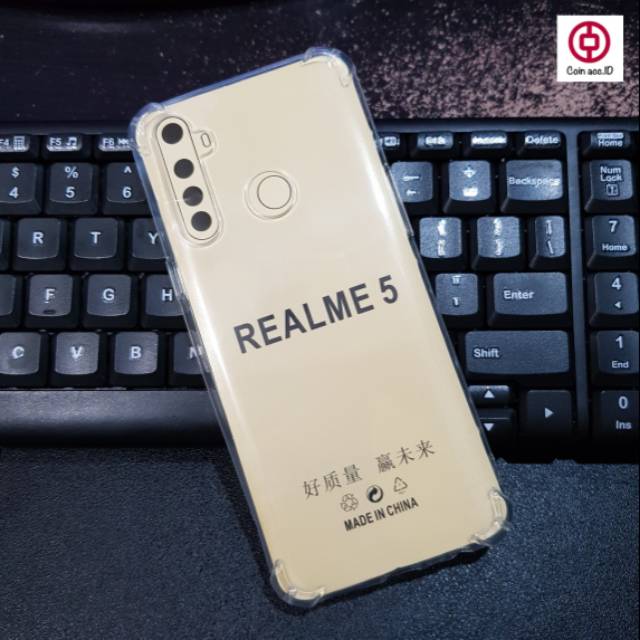 Anti crack soft case REALME 5/5i/5s/5c - silikon casing warna putih transparan