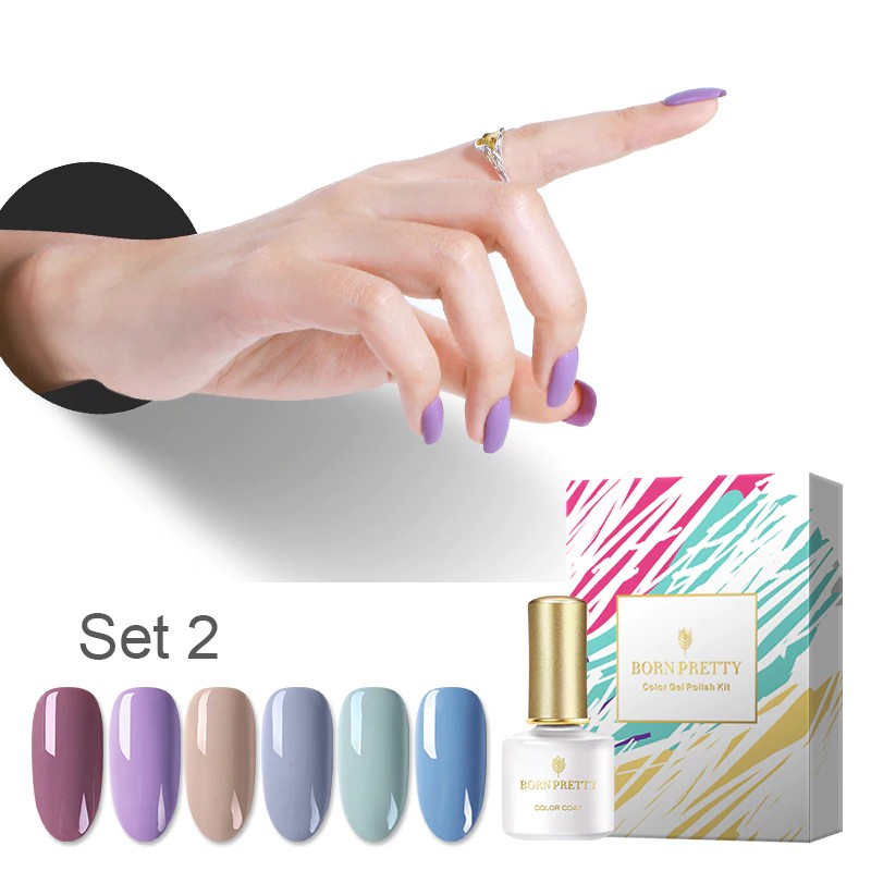 

BORN PRETTY 6 Bottles Soak Off UV Gel Polish Glitter Cat Eyes Morandi Nail Art Gel Varnish