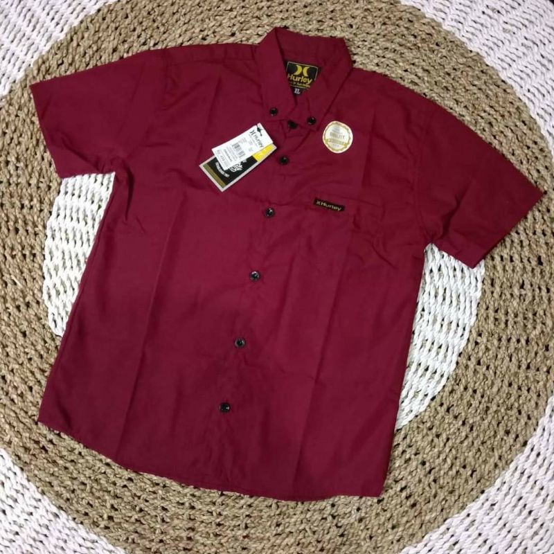 Kemeja Pria Polos Kasual Kerja Cowok Cotton Formal Lengan Pendek Distro Premium