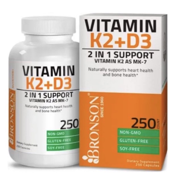 READY  - BRONSON VITAMIN D3 K2 MK-7 250caps