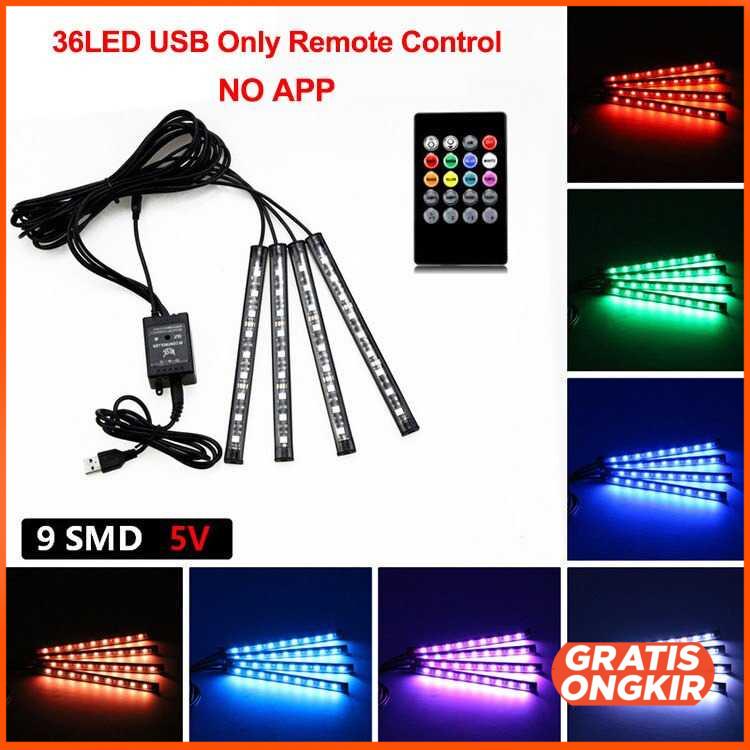 Lampu LED Strip Mobil RGB Light 36 LED USB Plug - AP-2