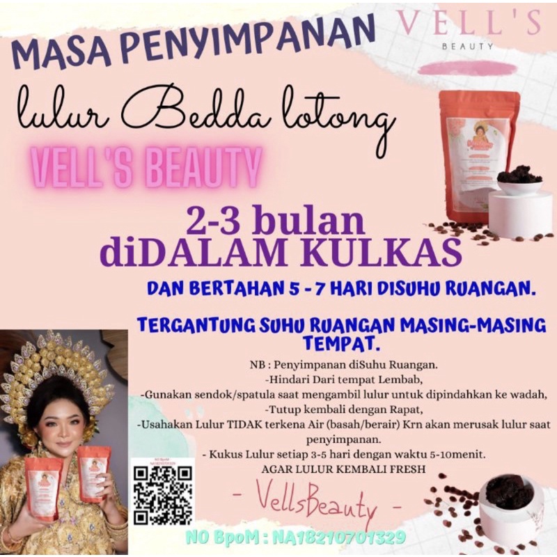 VELLS BEAUTY - LULUR BEDDA LOTONG BODYSCRUB TRADISIONAL ALAMI KHAS BUGIS VIRAL BPOM