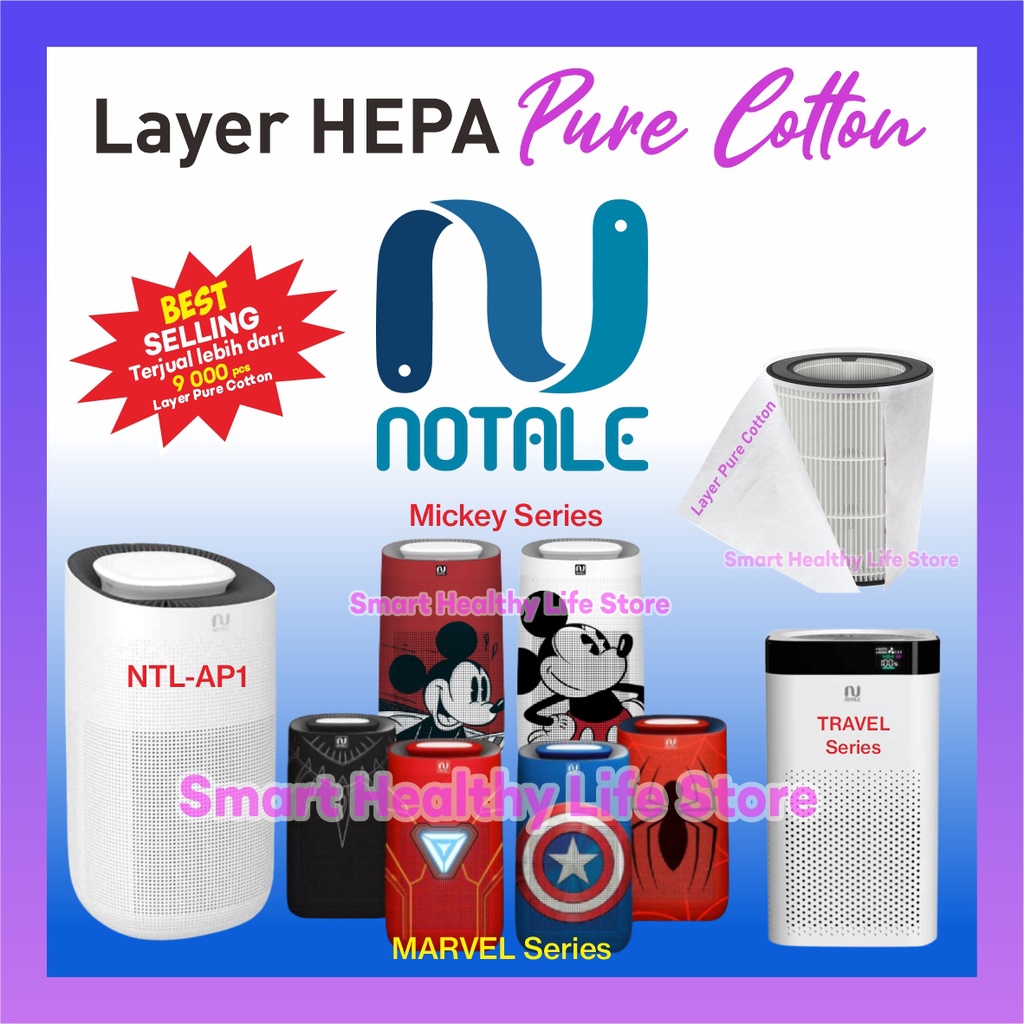 Notale Replacement HEPA H13 Filter Pengganti Air Purifier Travel Series Bonus Layer