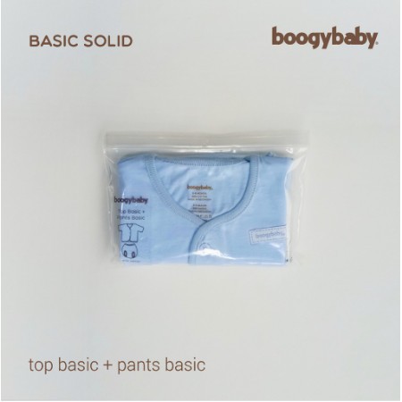 Makassar ! Setelan Pendek Bayi BOOGYBABY Basic Solid Compact 0-6 BLN ( 1 PSG )