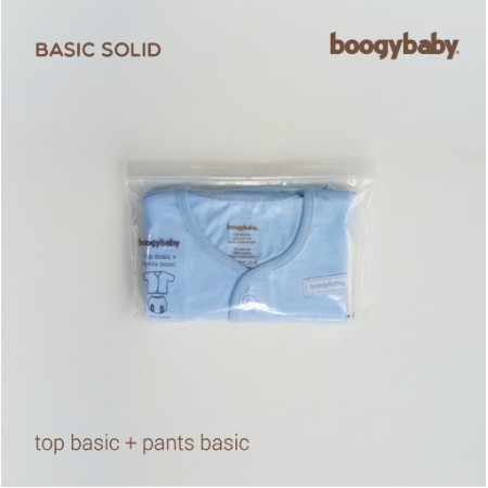 Makassar ! Setelan Pendek Bayi BOOGYBABY Basic Solid Compact 0-6 BLN ( 1 PSG )