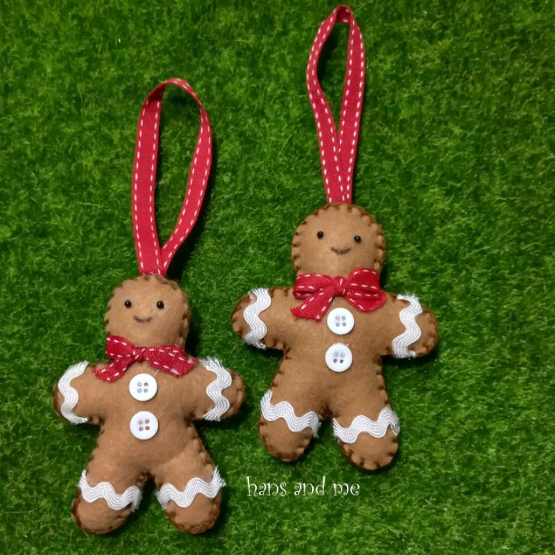 Hiasan Natal Gantungan Pohon Natal Boneka Gingerbread