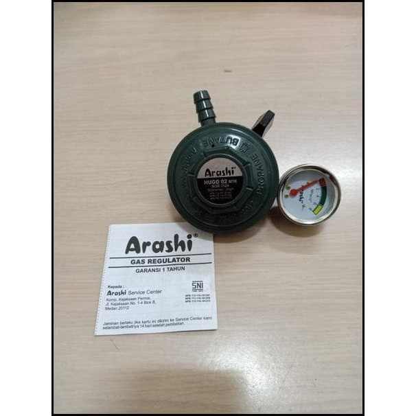 Regulator Gas Kompor Masak Arashi Hugo 02 SNI Reg Meteran MTR