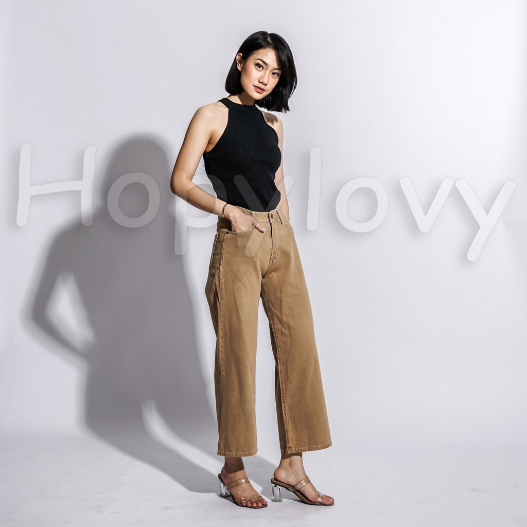 HOPYLOVY - Celana Kulot Jeans Wanita BF Neola