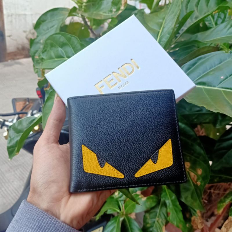 Dompet Pria Fendi Monster kulit asli eye yellow Premium Impor